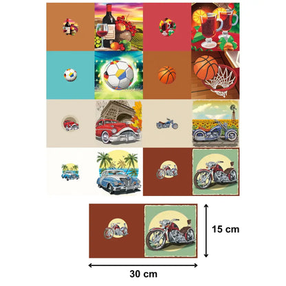 Diamond Painting Karten - Grußkarten (4) - 15x15cm - 8-teilig - Runde Steinchen - Mit Umschlägen